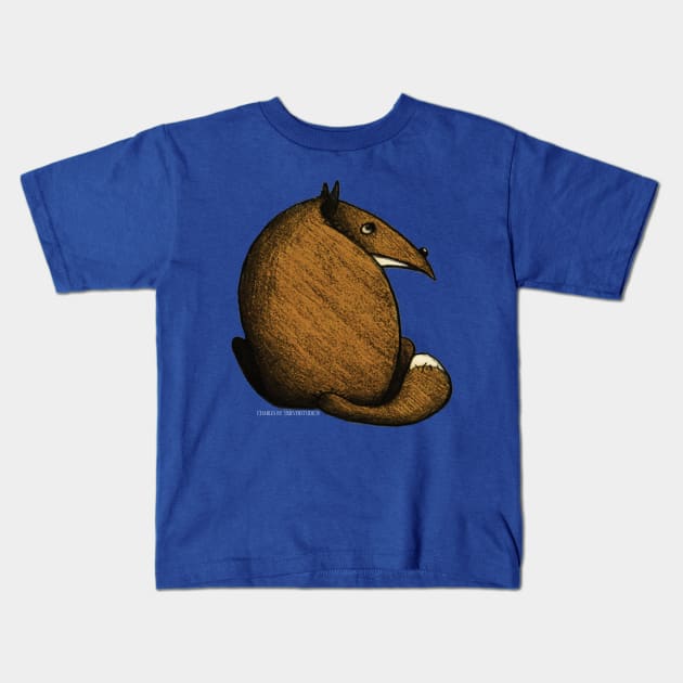 Sitting Fox Charles Kids T-Shirt by Triever